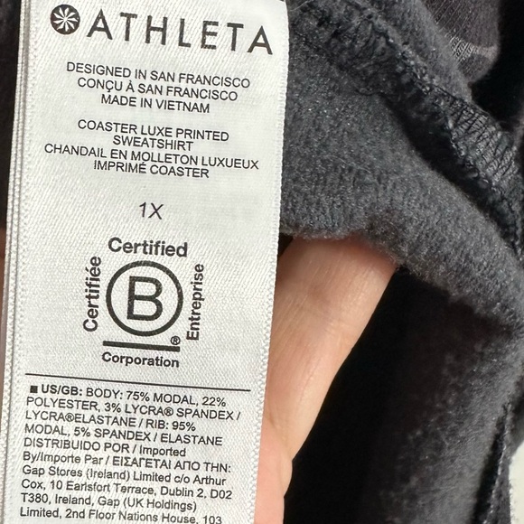 Athleta Coaster Luxe Printed Sweatshirt Camo - Picture 6 of 8